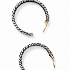 Twisted Silver and Gold Hoop Earrings